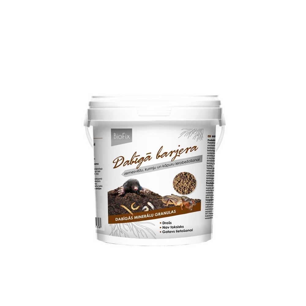 BIOFIX STOPPER natūralus barjeras kurmių, kurklių, vikšrų kontrolei, 1 kg