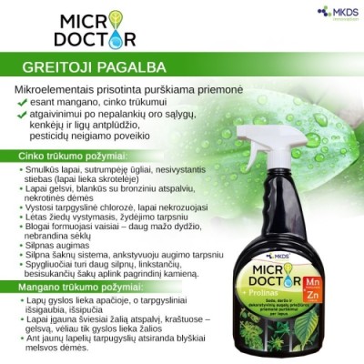 Microdoctor Mn/Zn, purškiama priemonė su manganu ir cinku, 1 L